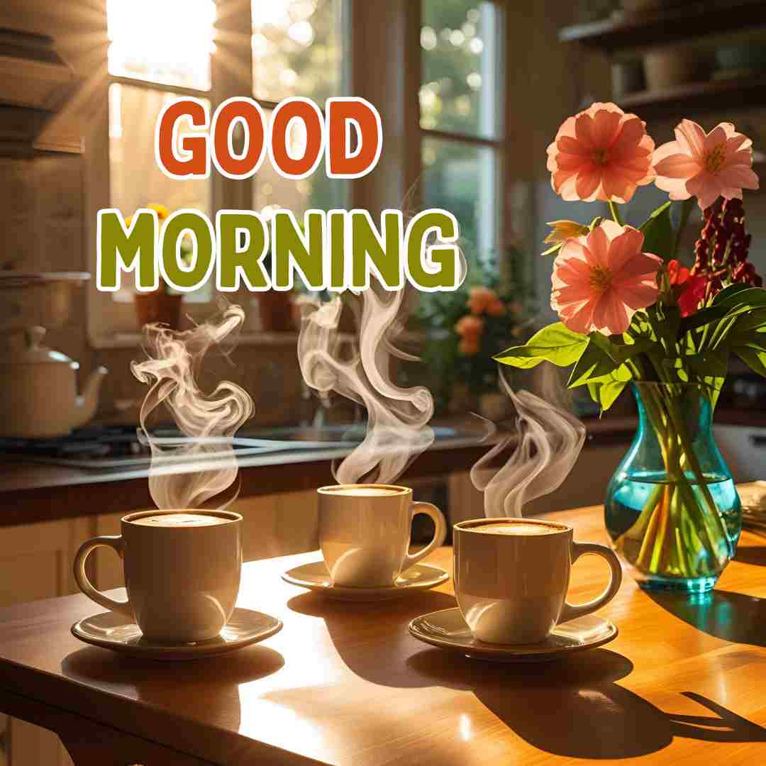 Floral Good Morning Image with Quotes